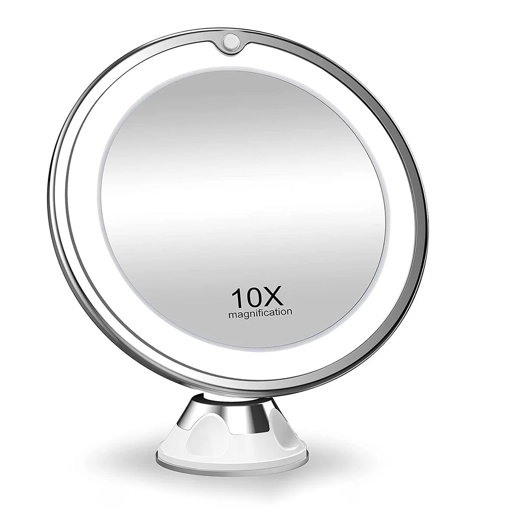 Makeup Mirror with LED Fill Light, 10x Magnification