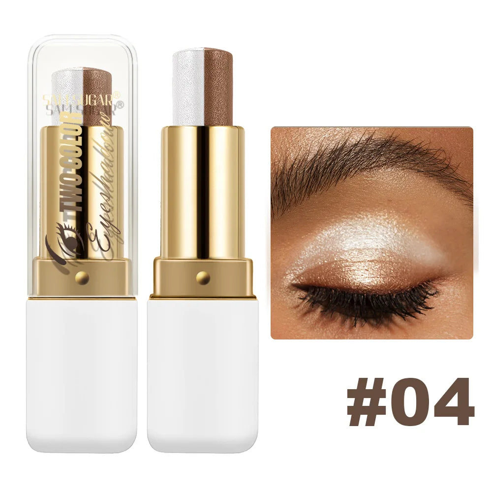 Double Color Eyeshadow Stick Glitter Highlight Shadow Stick Eye Makeup Waterproof