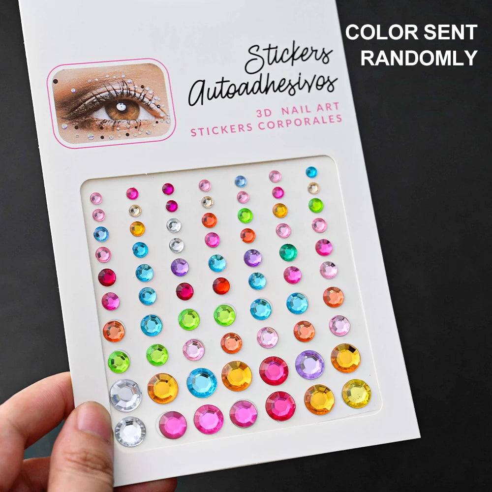 900pcs Face Gem Stickers Self Adhesive Waterproof
