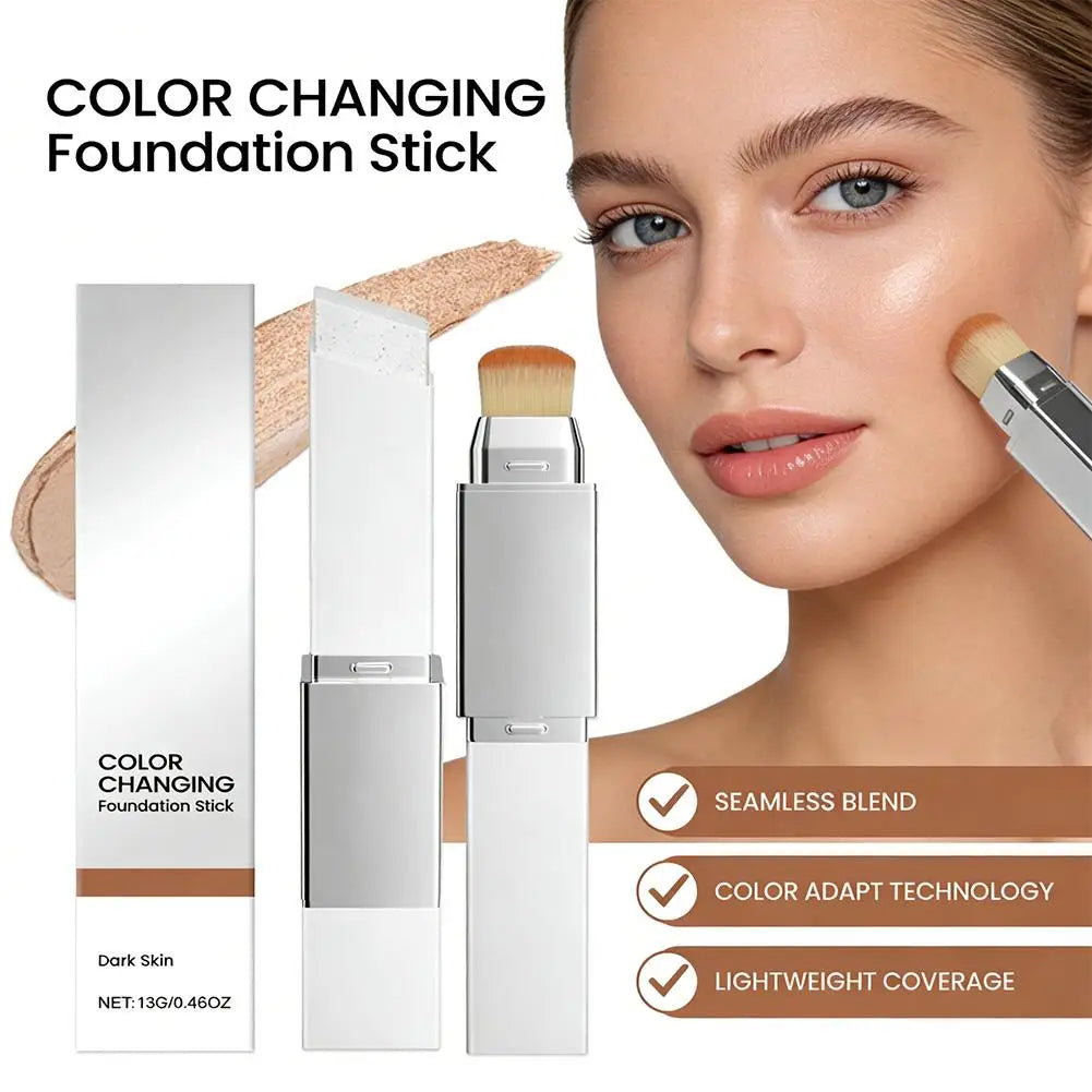 2-in-1 Foundation Stick  Color Changing For All Skin Types Base Makeup