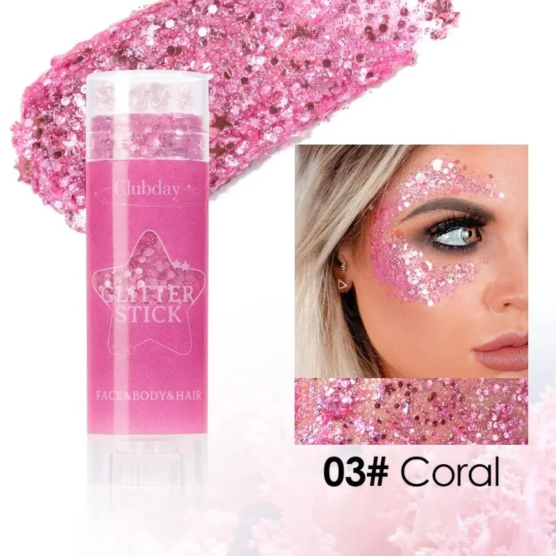 Sparkling Sequins Glitter Gel Stick for Face and Body
