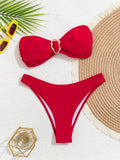 Sexy Bandeau Push-Up Bikini Set - Brazilian Thong Swimwear for Women