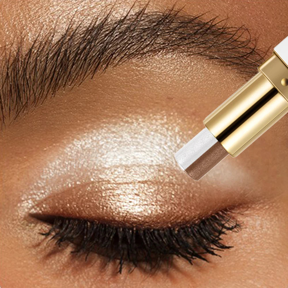 Double Color Eyeshadow Stick Glitter Highlight Shadow Stick Eye Makeup Waterproof