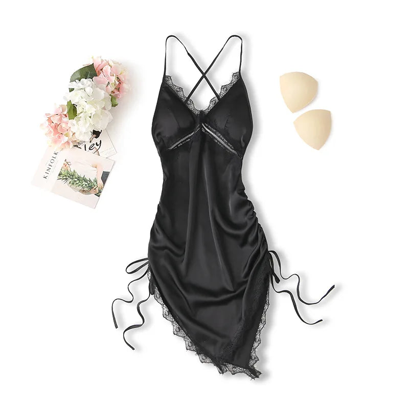 Sexy Gown Womens Lace Strap Sleep Dress