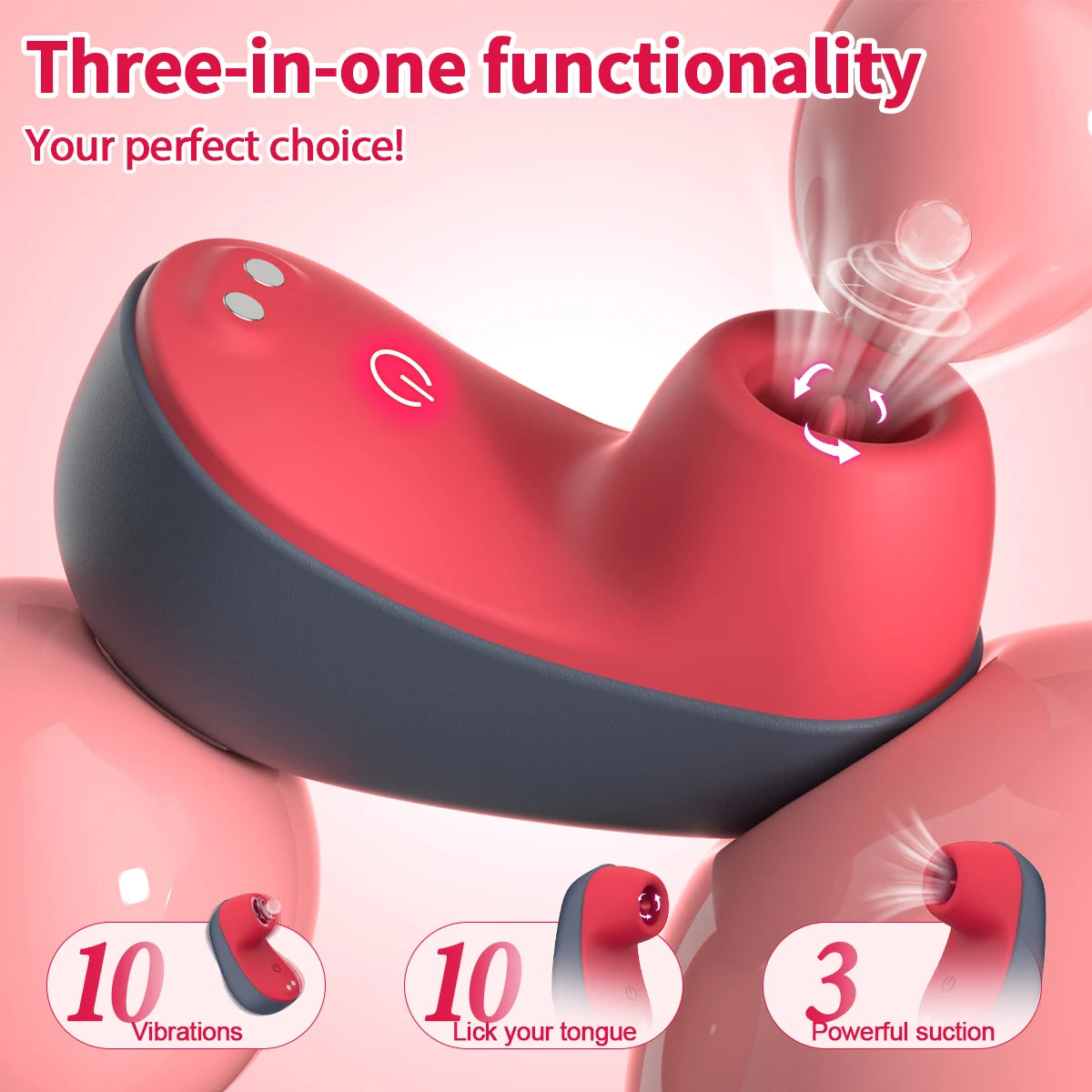 Sex Toys - Rose Vibrator, 10 Vibration Modes, for Clitoral and Nipple Stimulation