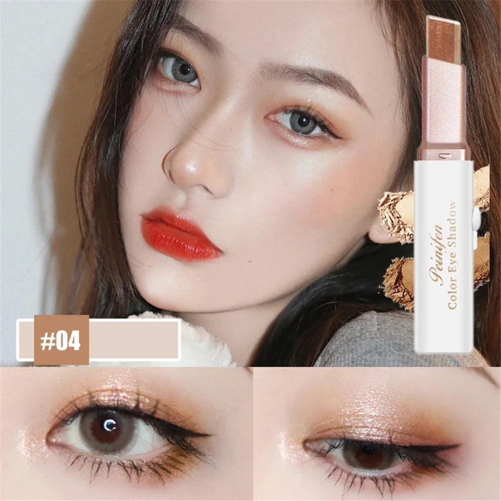 1Pcs Professional 2 In 1 Double Color Velvet Eye Shadow Stick Waterproof
