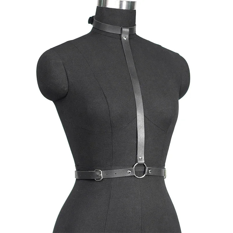 Gothic PU Leather Harness Buttock Garters Sexy Women's Erotic Sets