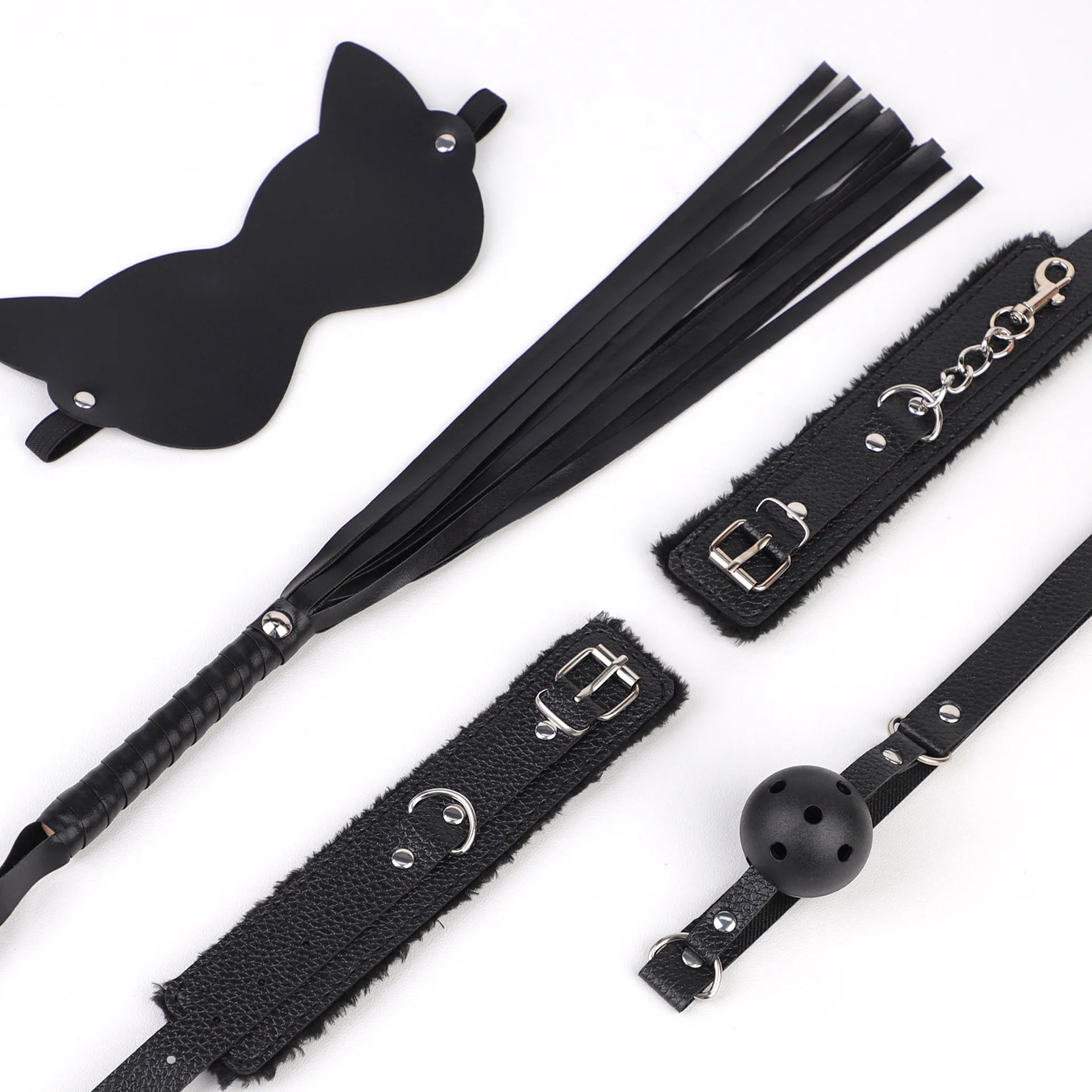 4pcs/Set Erotic Sex Toys Couples Games PU Leather Bondage BDSM Kit ﻿