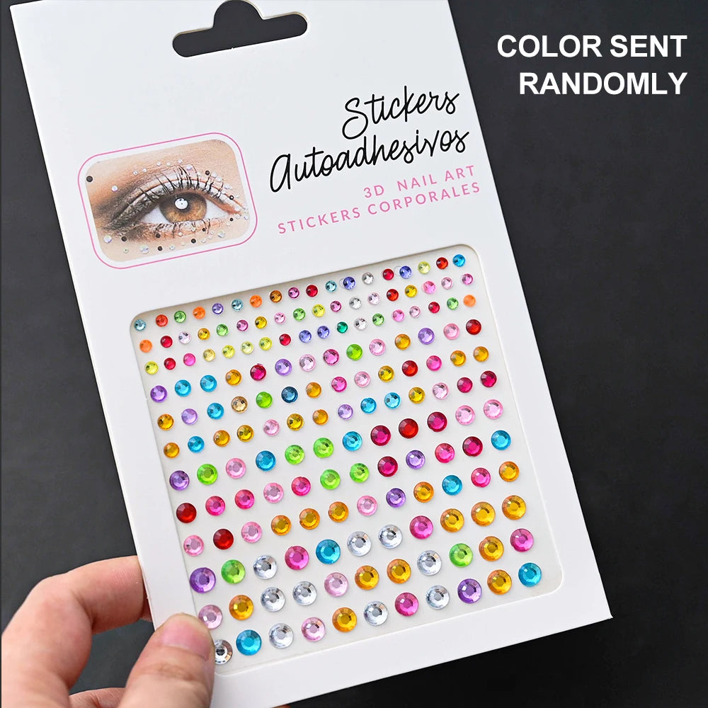 900pcs Face Gem Stickers Self Adhesive Waterproof