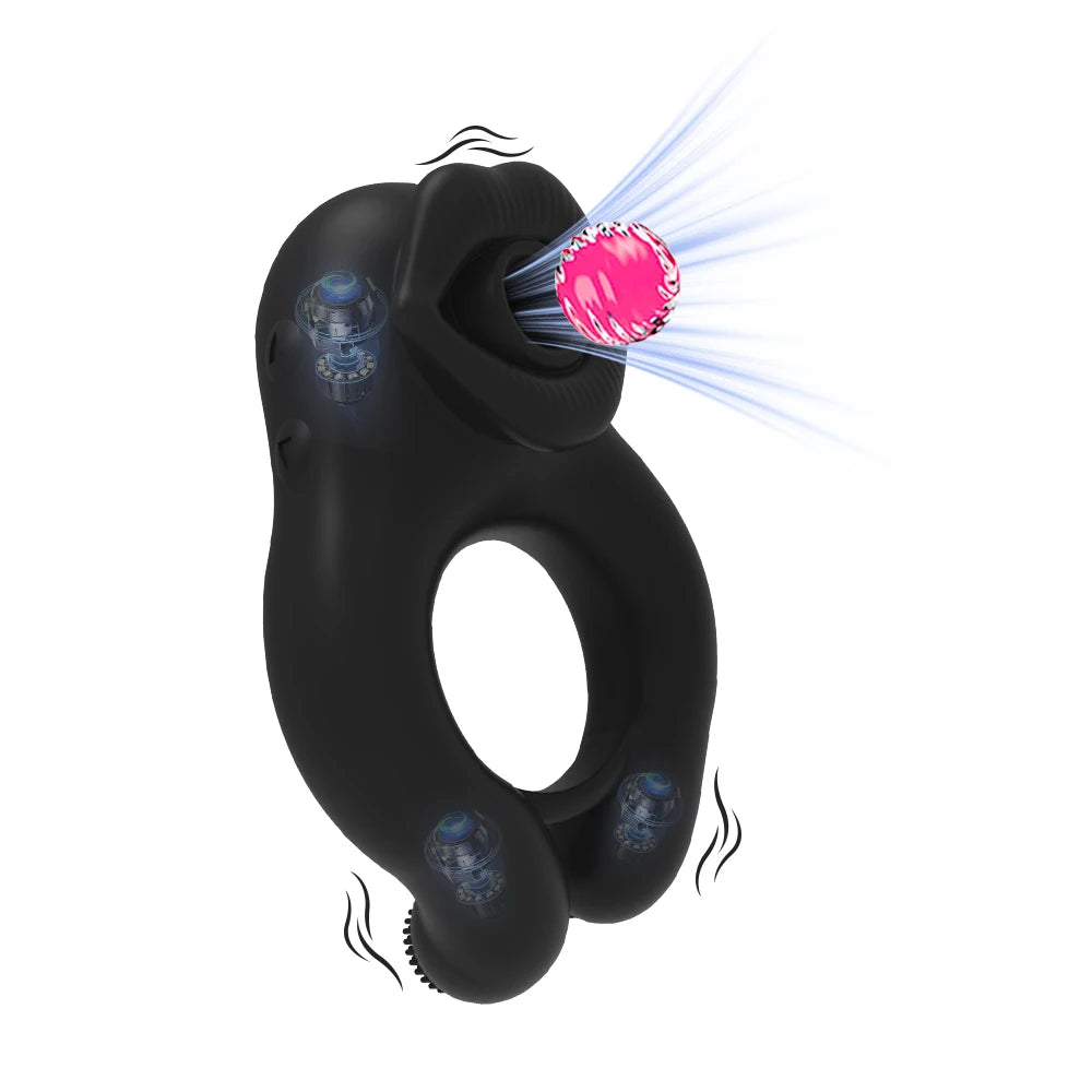 7 Frequency Sucking Vibrator,Penis Ring Clit Sucker