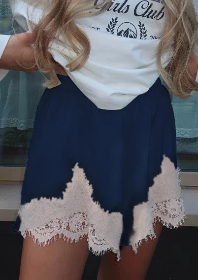 Cute Women Satin Silk Lace Trim Shorts Silky Low Rise Boxer Shorts