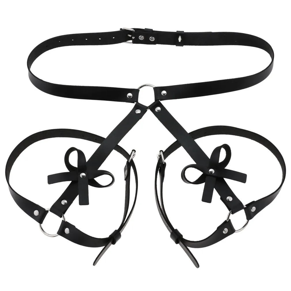 Gothic PU Leather Harness Buttock Garters Sexy Women's Erotic Sets