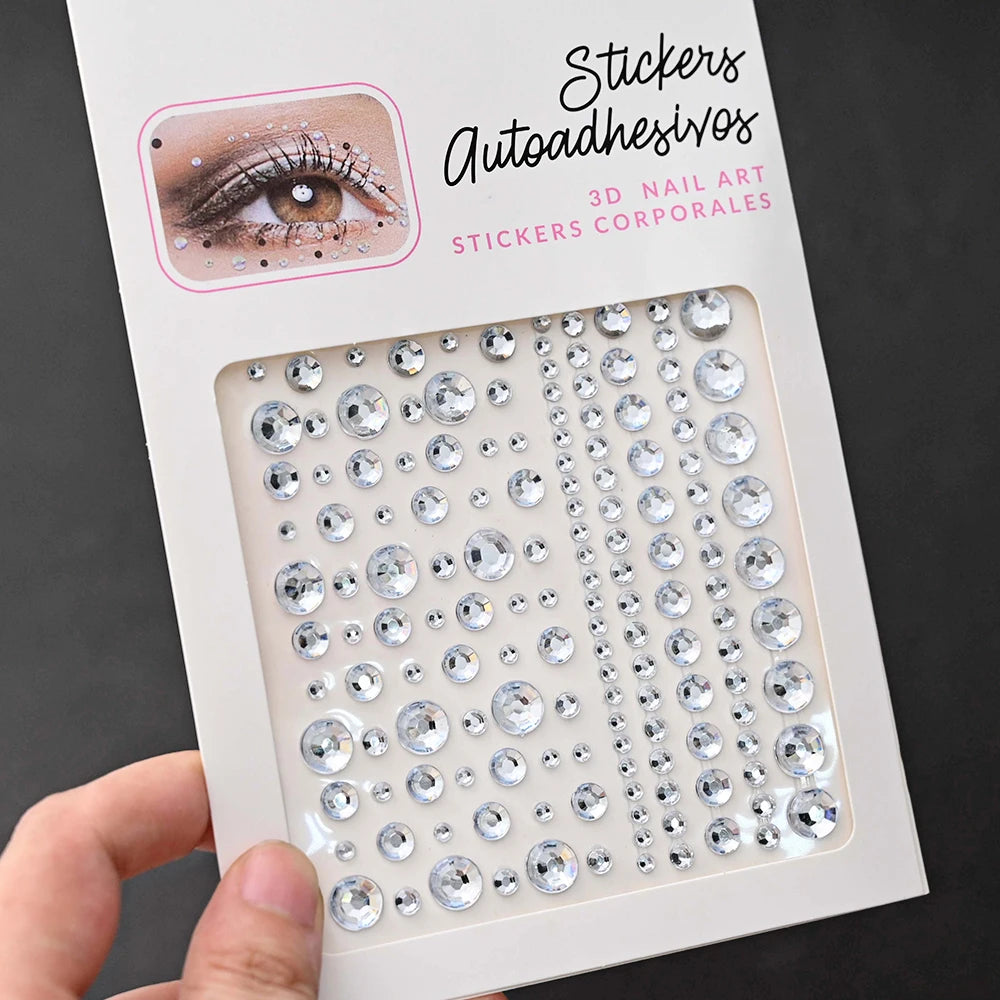 900pcs Face Gem Stickers Self Adhesive Waterproof