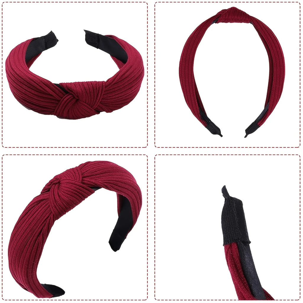 8-piece women's multicolor striped top knot headband