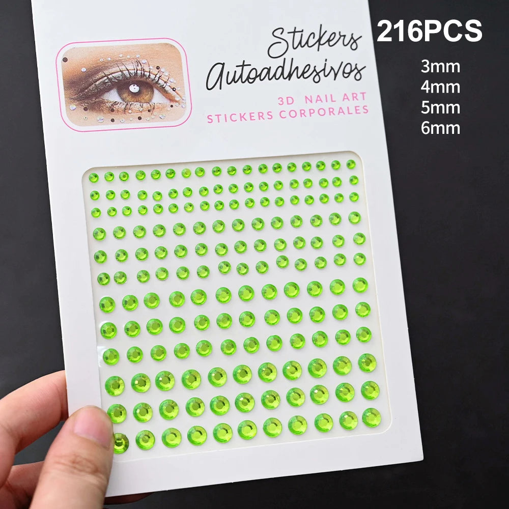 900pcs Face Gem Stickers Self Adhesive Waterproof