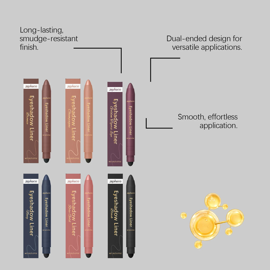 2in1 Eyeliner Pen Smudge Proof Waterproof Formula
