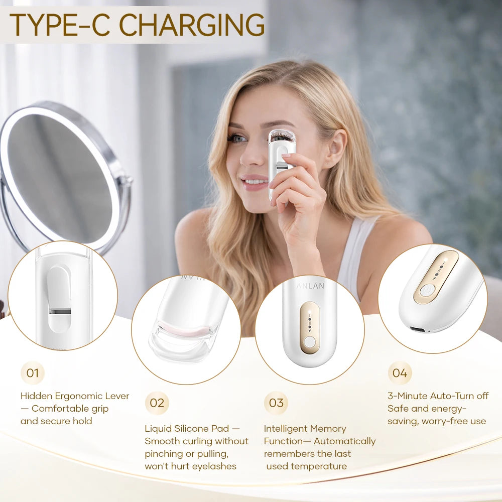 Electric Eyelash Curler Wide Mouth Rechargeable