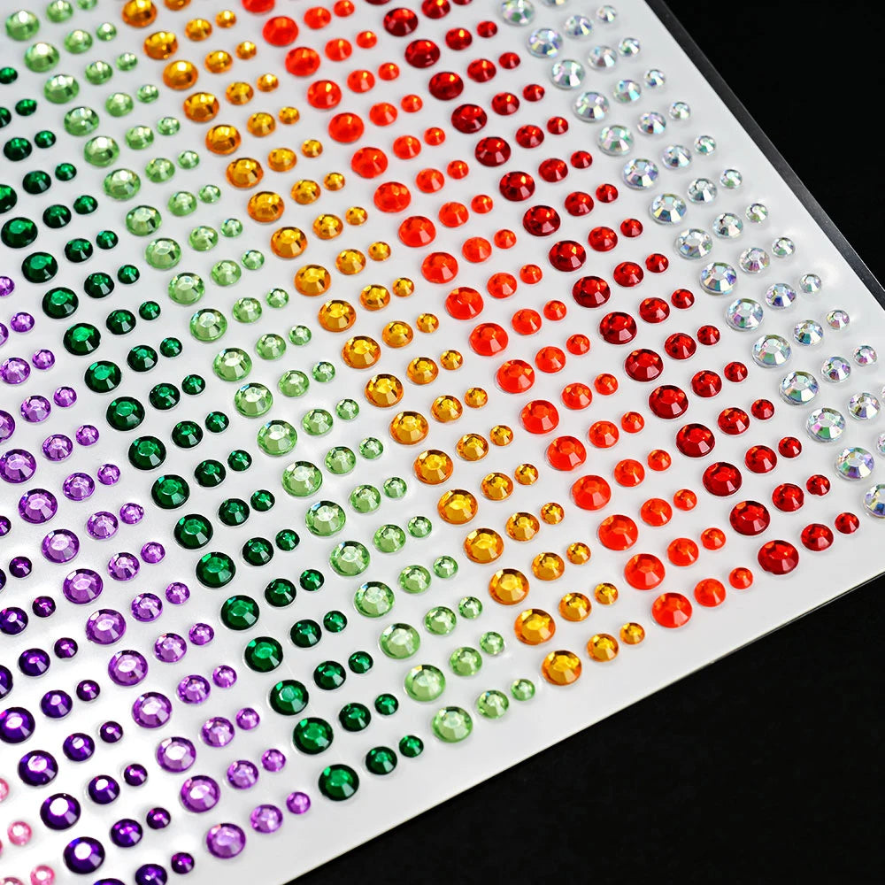 900pcs Face Gem Stickers Self Adhesive Waterproof