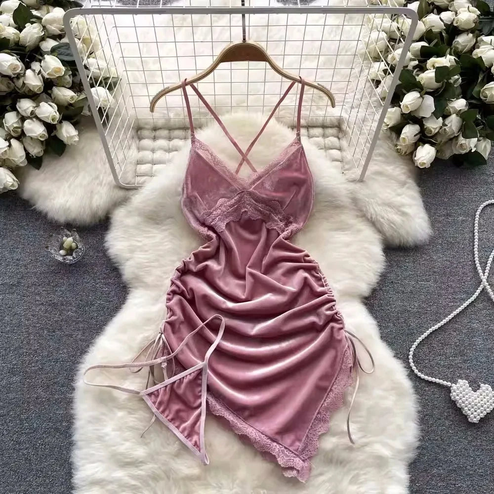 Sexy Lace Strap Jumpsuit Slim Fit Transparent Erotic Lingerie Catsuit