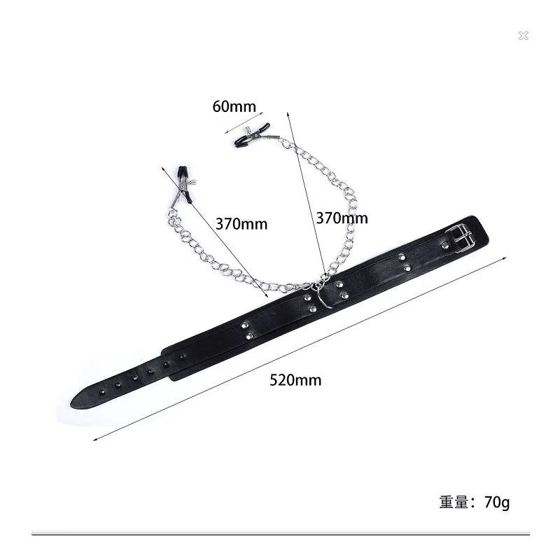 Bondage Fetish Collar Chain Collars Nipple Clamps