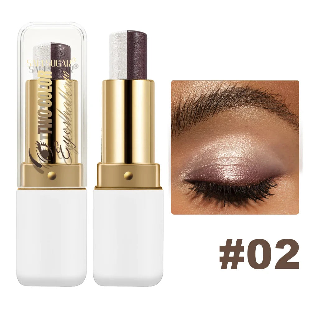 Double Color Eyeshadow Stick Glitter Highlight Shadow Stick Eye Makeup Waterproof