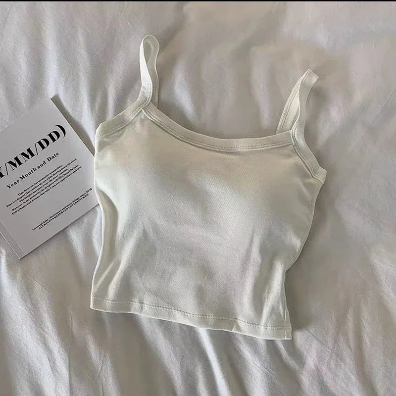 Crop Top Women Sexy Camisole Girl Basic T-shirt