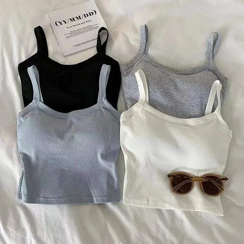 Crop Top Women Sexy Camisole Girl Basic T-shirt