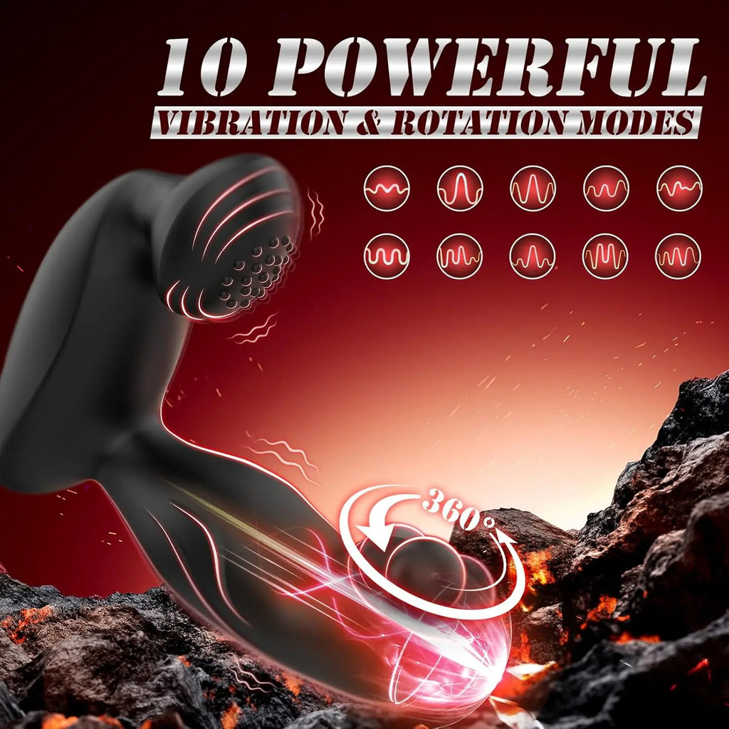 Sex Toys for Men Prostate Massager Anal Vibrator Remote Control Butt Plug Rotating Beads