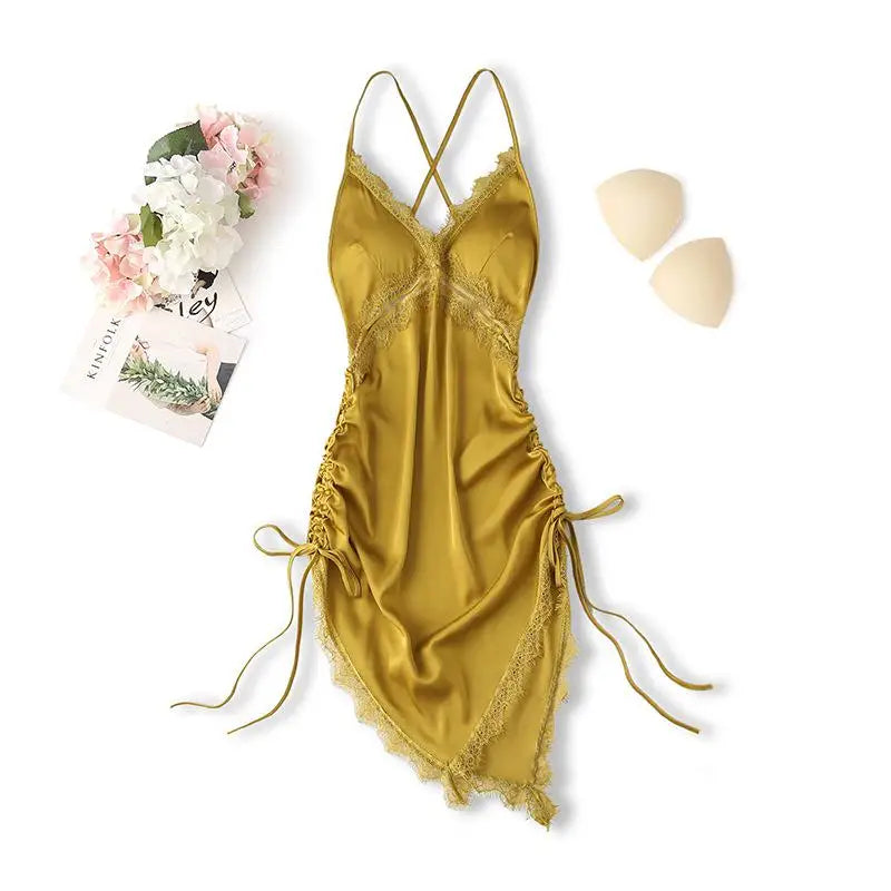 Sexy Gown Womens Lace Strap Sleep Dress