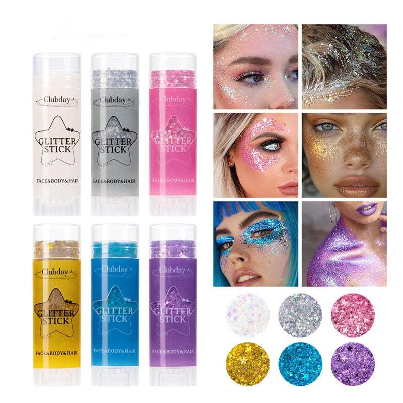 Face Body Sequins Glitter Gel Stick Hair Painting