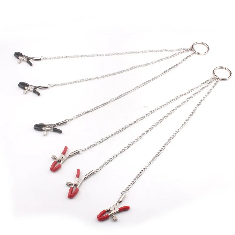 Bondage Fetish Collar Chain Collars Nipple Clamps