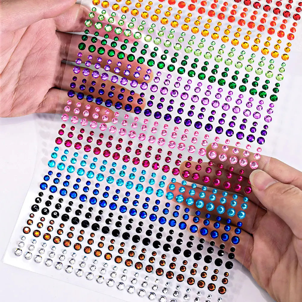 900pcs Face Gem Stickers Self Adhesive Waterproof