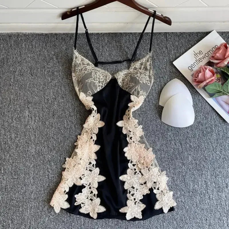 Sexy Lace Hollow Out Nightdress