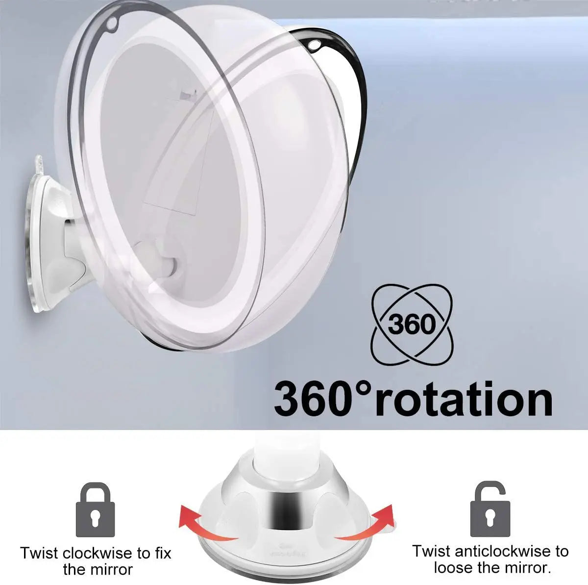 Makeup Mirror with LED Fill Light, 10x Magnification