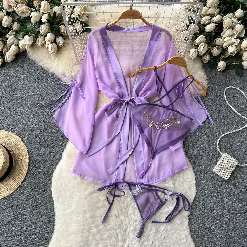 Sexy Lace Strap Jumpsuit Slim Fit Transparent Erotic Lingerie Catsuit
