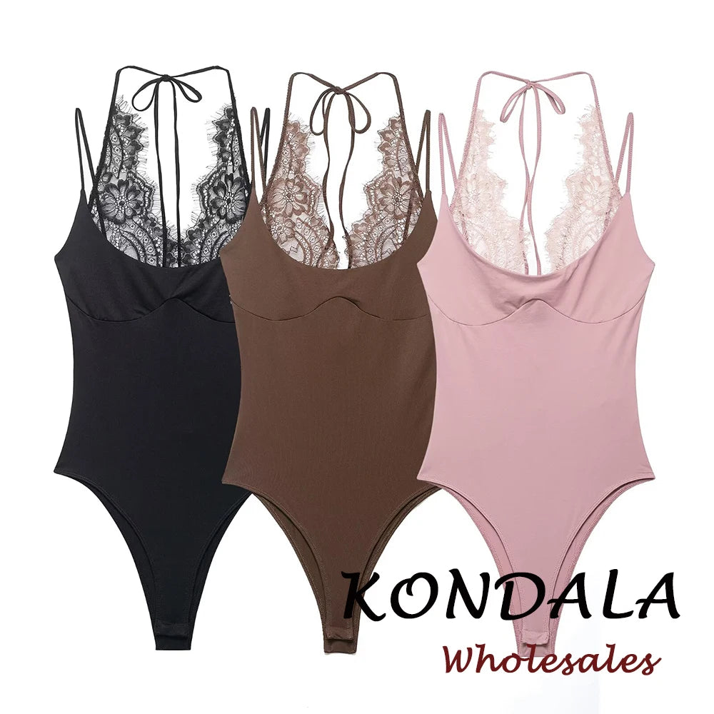 Sexy Night Party Bodysuits Patchwork Lace