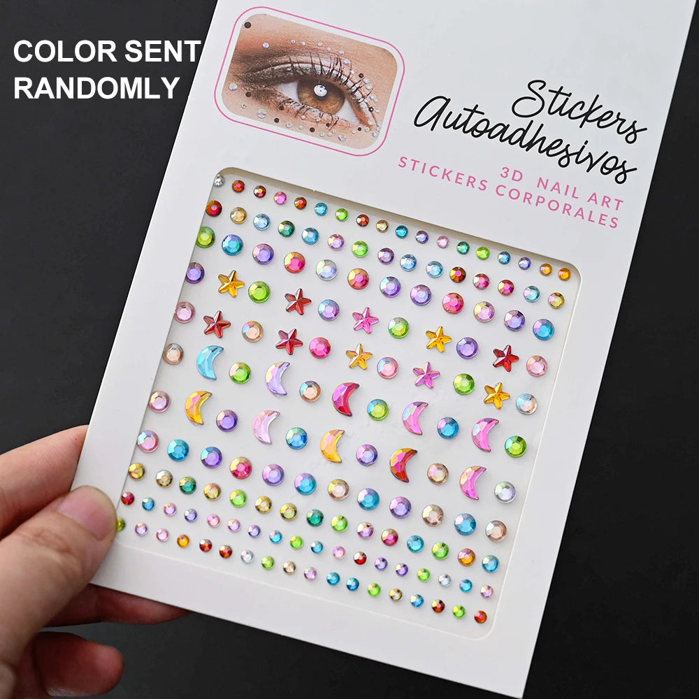900pcs Face Gem Stickers Self Adhesive Waterproof
