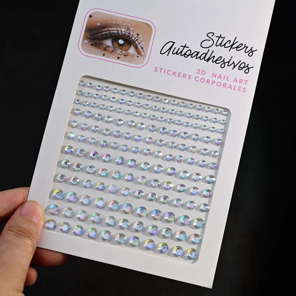 900pcs Face Gem Stickers Self Adhesive Waterproof