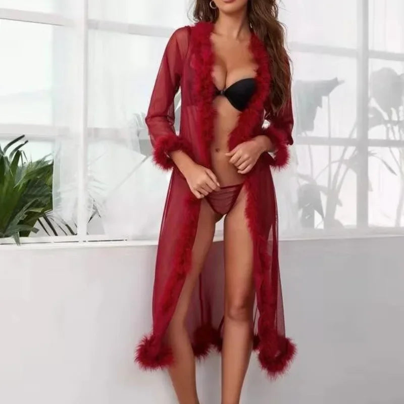 Sexy Chemise See Through Nightgown Robe