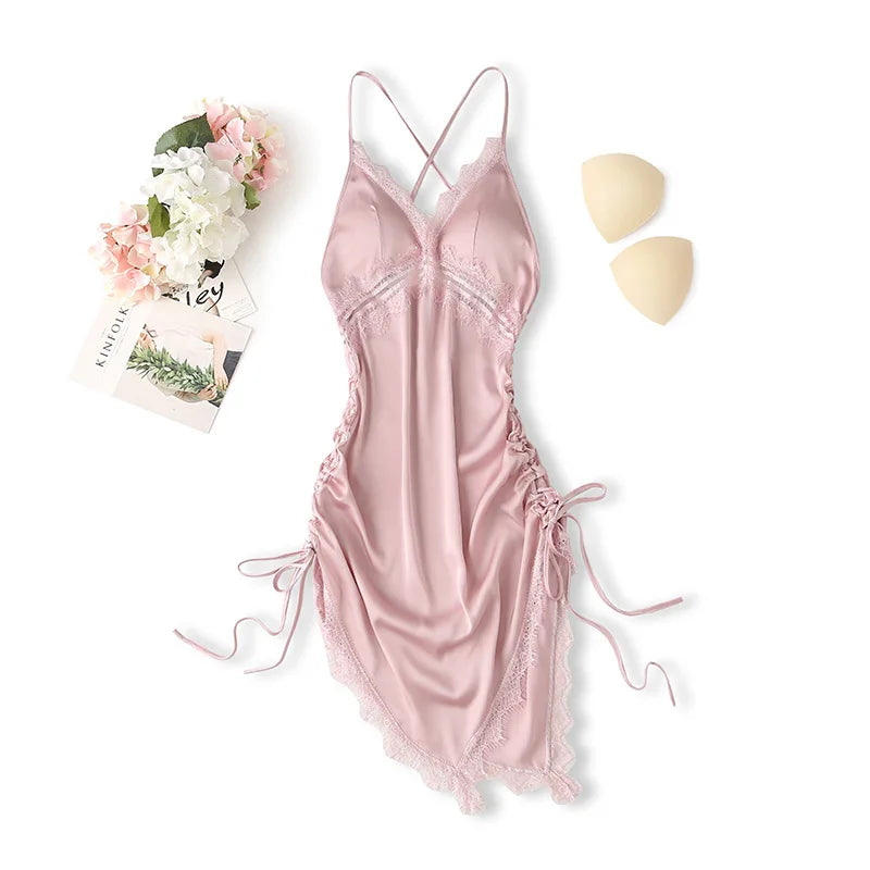 Sexy Gown Womens Lace Strap Sleep Dress