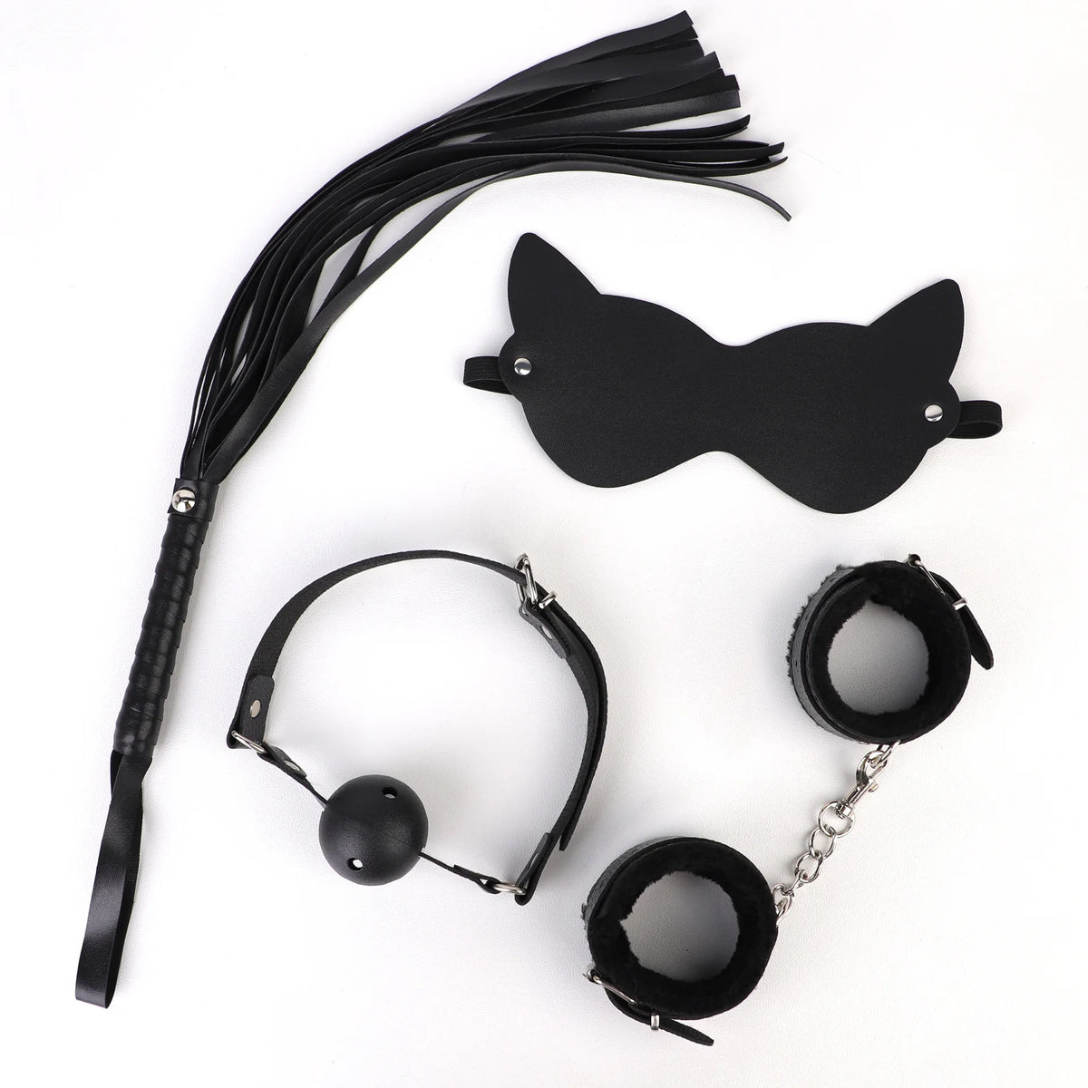 4pcs/Set Erotic Sex Toys Couples Games PU Leather Bondage BDSM Kit ﻿