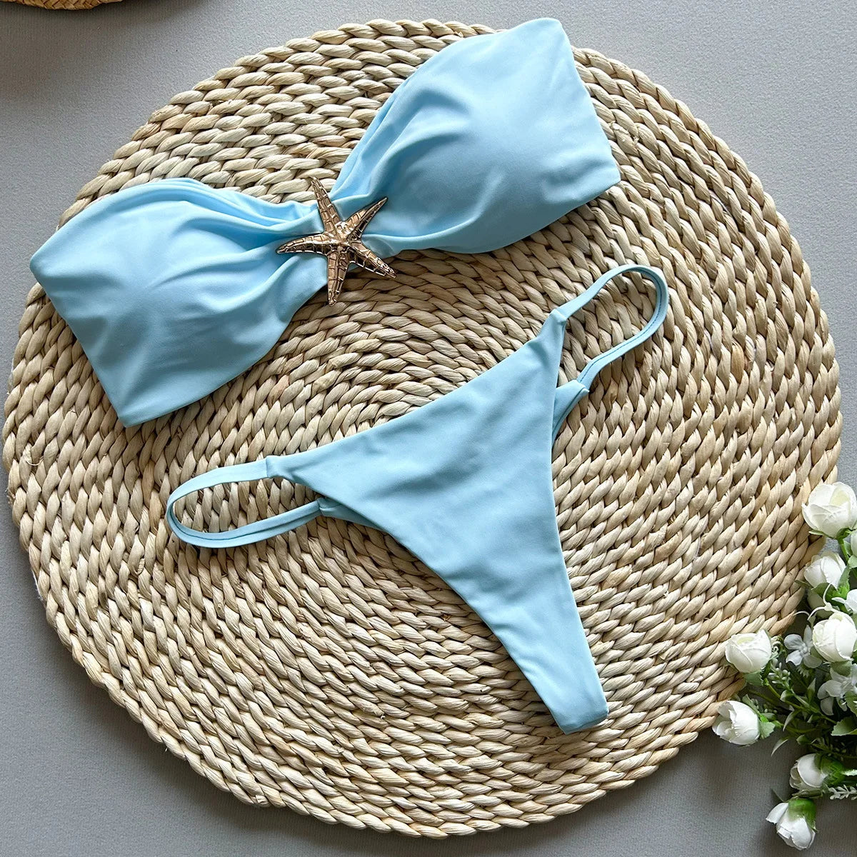 Sexy Women's Bikini Solid Color Strapless