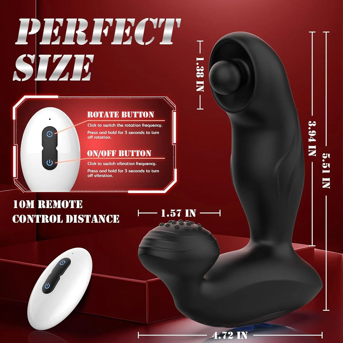 Sex Toys for Men Prostate Massager Anal Vibrator Remote Control Butt Plug Rotating Beads