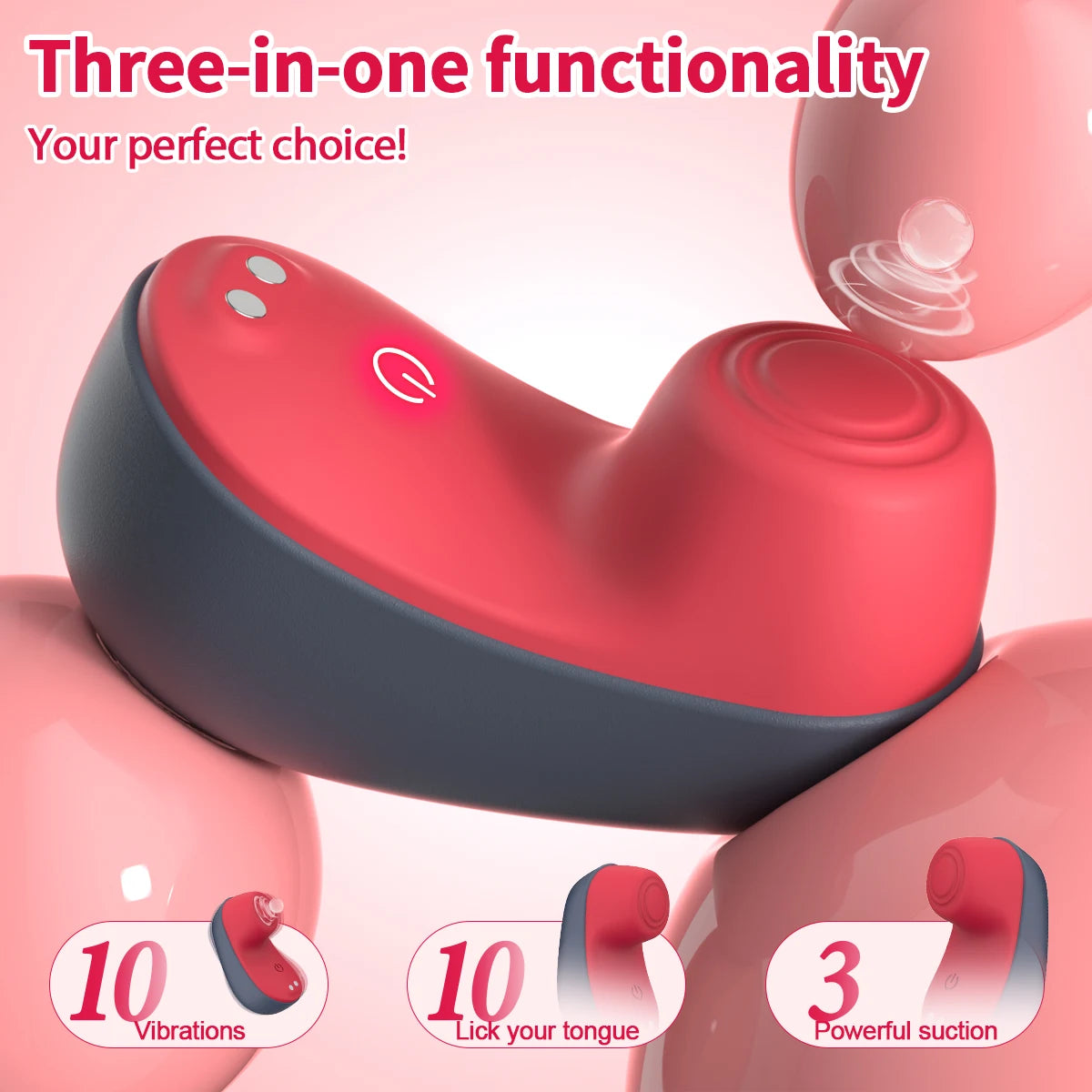 Sex Toys - Rose Vibrator, 10 Vibration Modes, for Clitoral and Nipple Stimulation