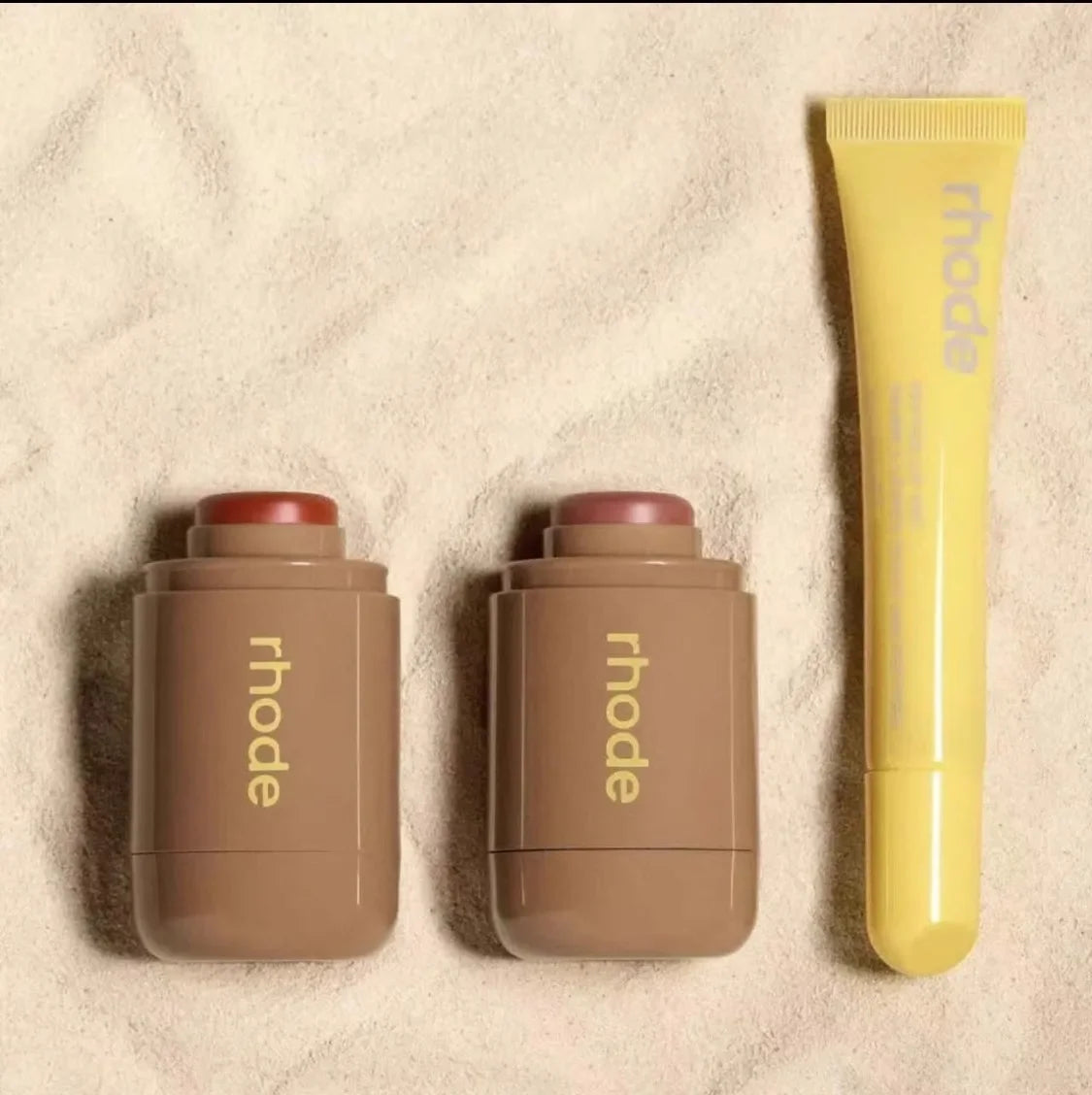 RHODE Lemontini Makeup Toiletry Bag Lip Gloss and Blusher Lip Oil Balm Blush Milk Essence Facial Cleanser