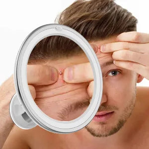 Makeup Mirror with LED Fill Light, 10x Magnification