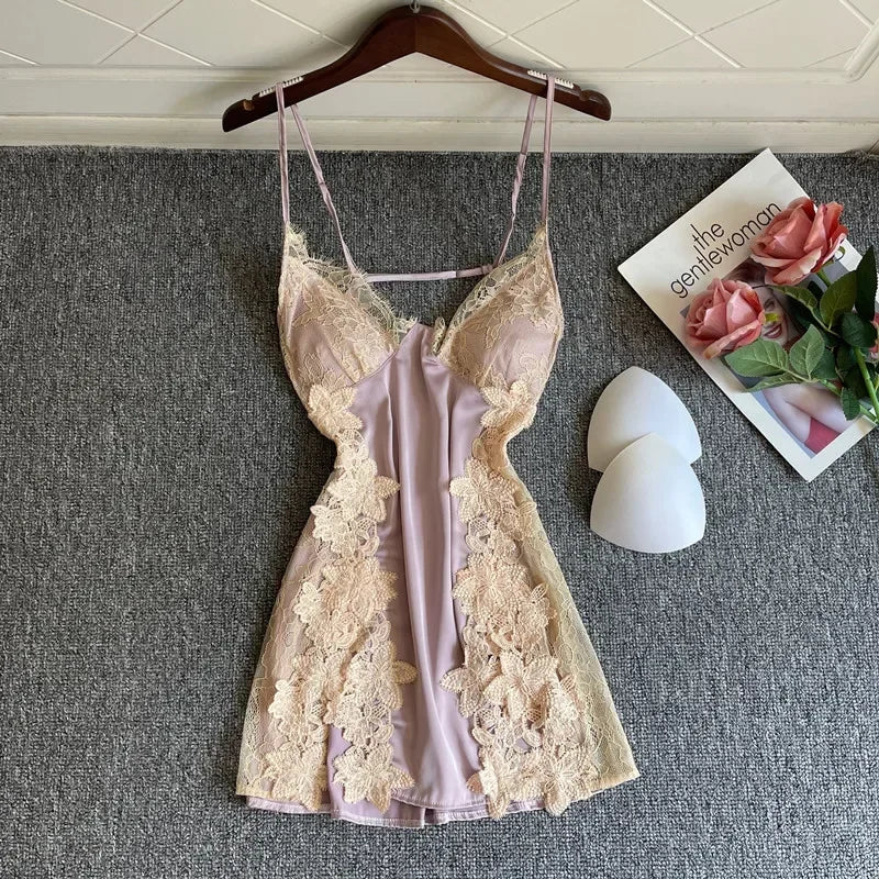 Sexy Lace Hollow Out Nightdress