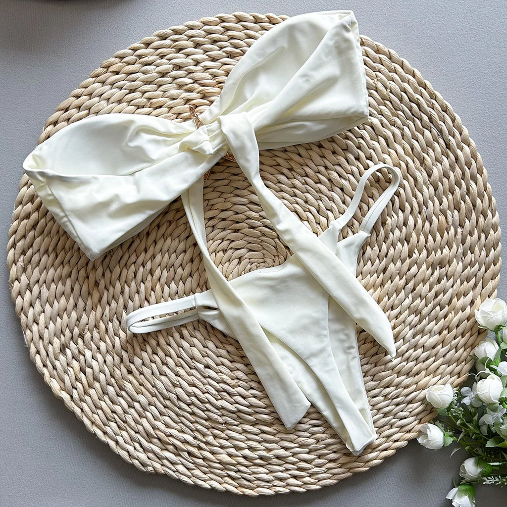 Sexy Women's Bikini Solid Color Strapless