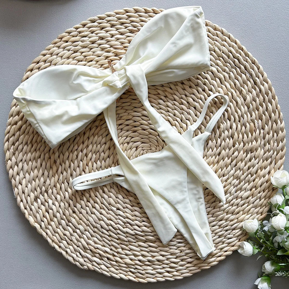 Sexy Women's Bikini Solid Color Strapless