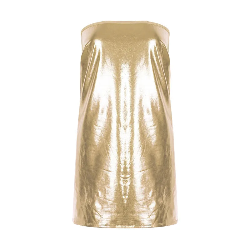 Solid Color Dress Clubwear Imitation Leather